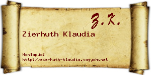 Zierhuth Klaudia névjegykártya